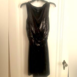 WHITE HOUSE BLACK MARKET Black Sequined Cocktail Dress